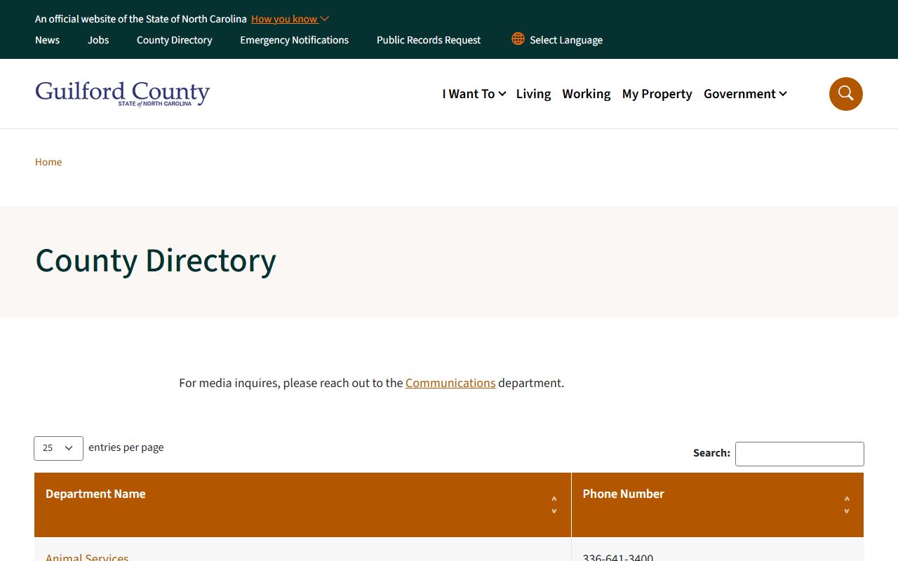 High Point phone directory Guilford County department directory
