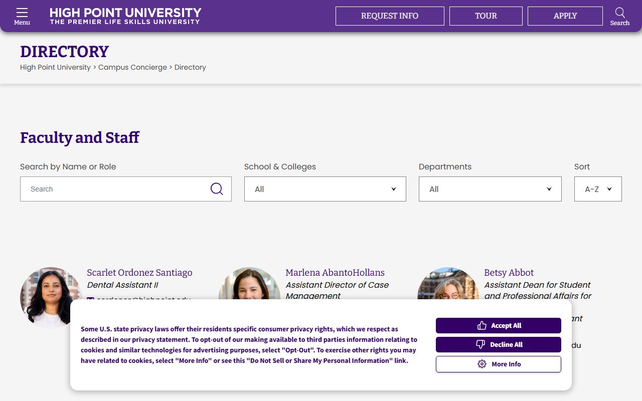 High Point phone numbers High Point University faculty staff directory